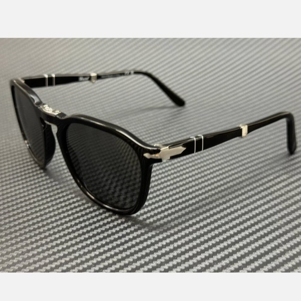 PERSOL 54mm Black Dark Unisex Sunglasses